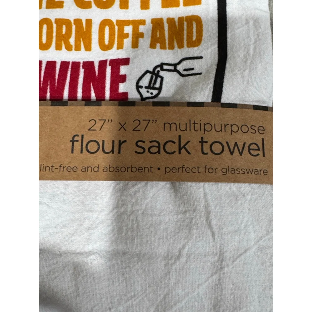 Set of 2 Chris's Stuff Kitchen Linens White Blue Wine Lover kitchen decor Towels